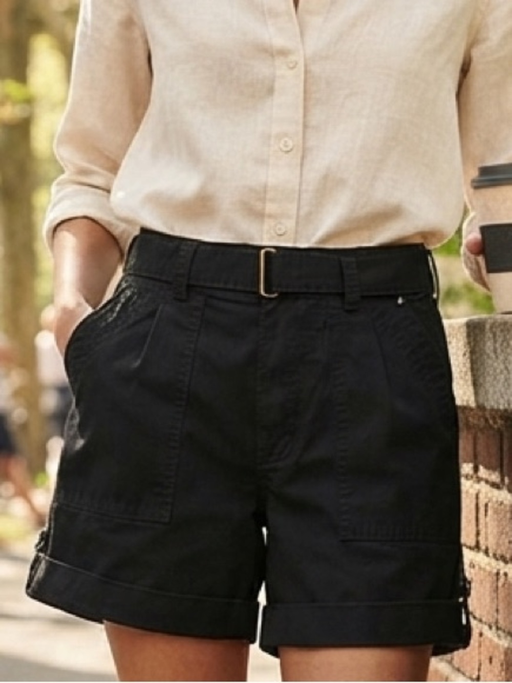 Ralph Lauren Sport 100% Cotton Belted Utility Cargo Shorts Size 4